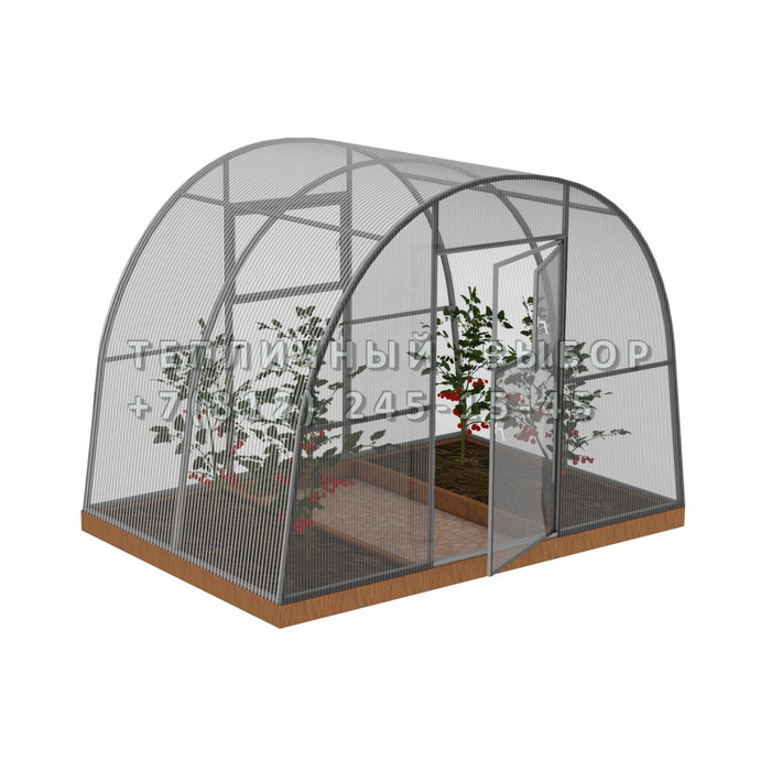 Теплица из поликарбоната Арочная 2,5х2 h=2 м профиль 20х20 мм